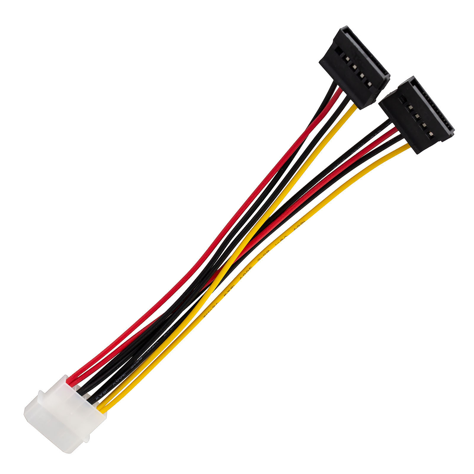 4 Pin Ide Male To 2 Sata Female Power Split Cable For Dual Hard Drive 0958