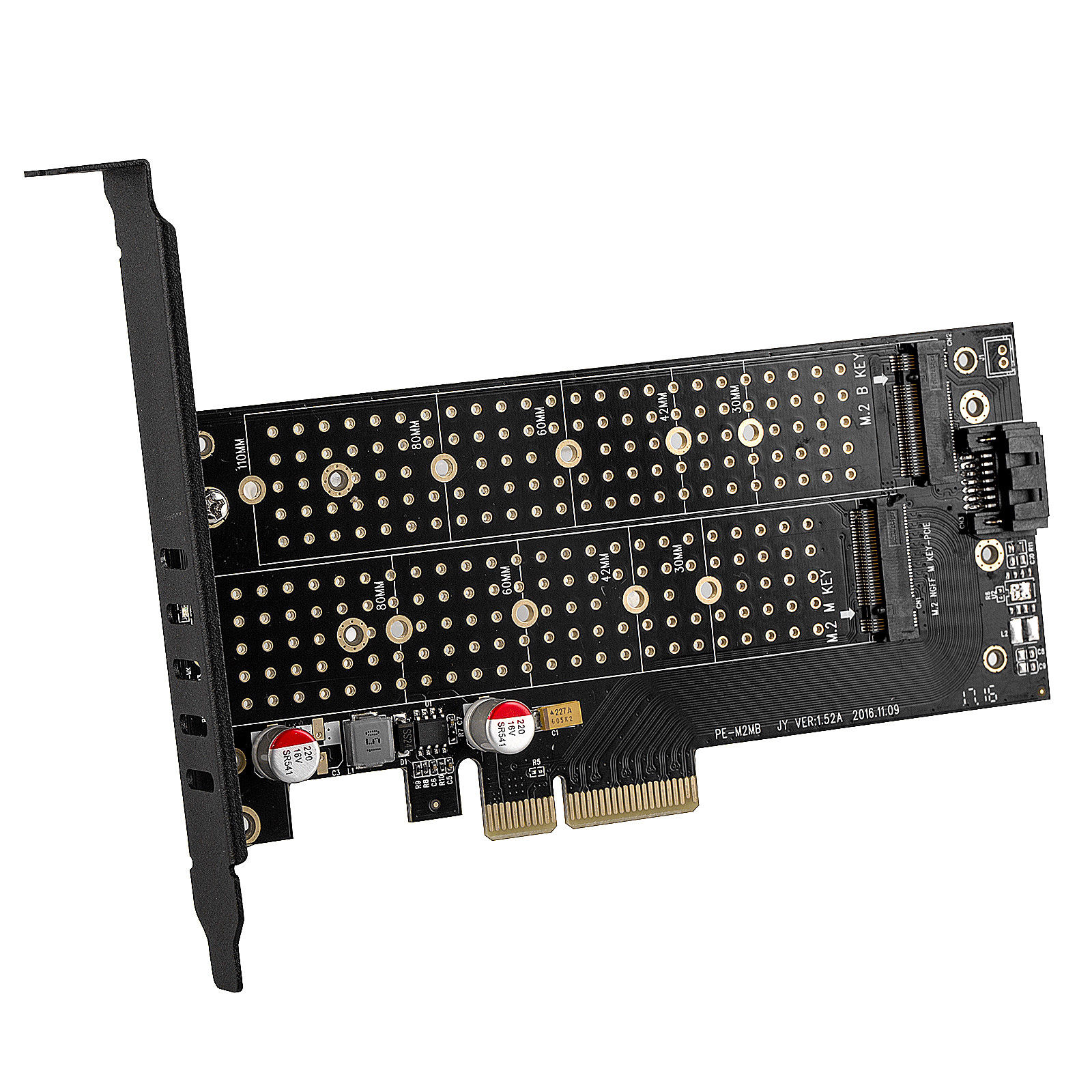 M.2 SSD Dual Drive Slot Converter B Key to SATA + M Key to PCIe X4