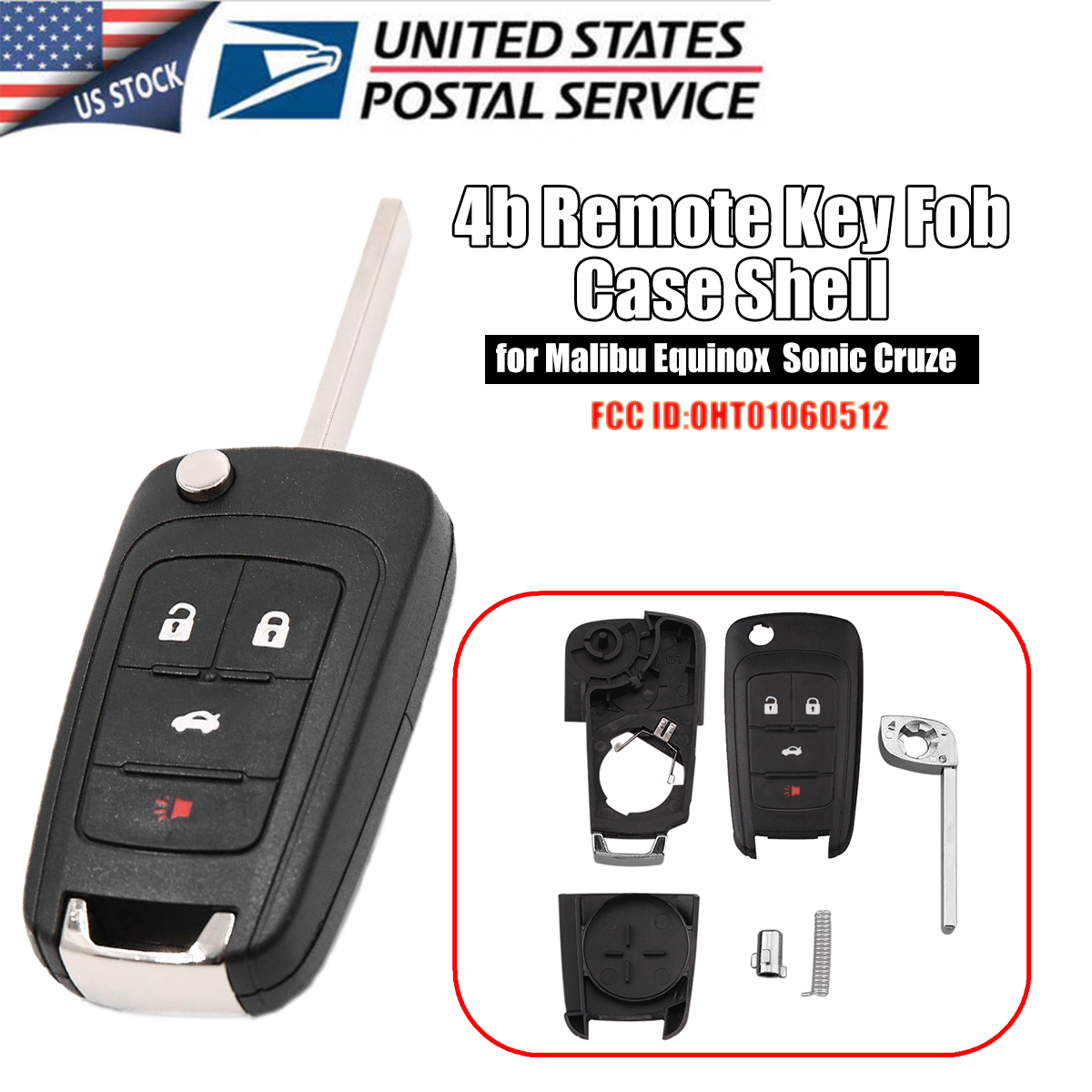 Replacement For Chevy Camaro Cruze Equinox Malibu Remote Key Fob 4b Shell Case Car Dash Cams Alarms Security Devices In Car Technology Gps Security Devices
