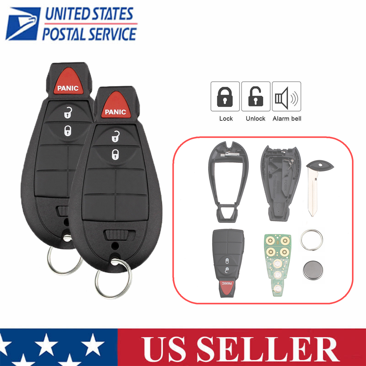 2 Replacement For 06 07 08 09 10 11 12 13 Dodge Durango Keyless Entry Key Fob