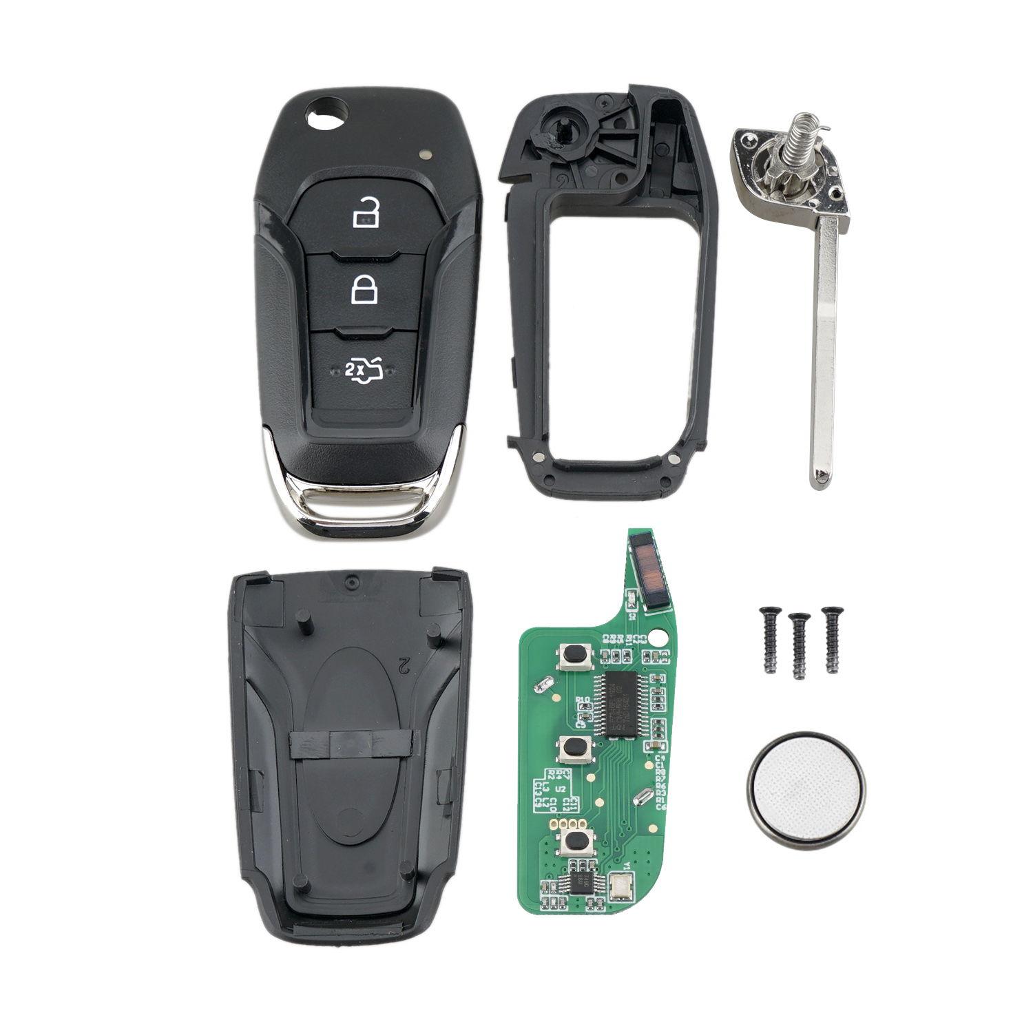 For Ford Transit Custom MK8, Transit 433MHz 3 Button Remote Key Fob