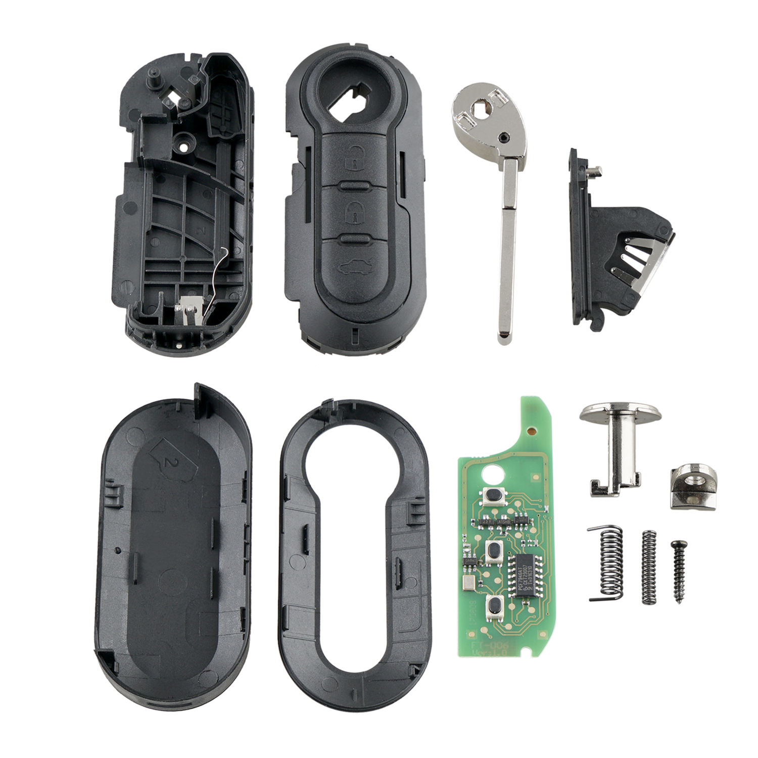 433Mhz Remote Key Fob 3 Button Chip For Fiat 500 Doblo