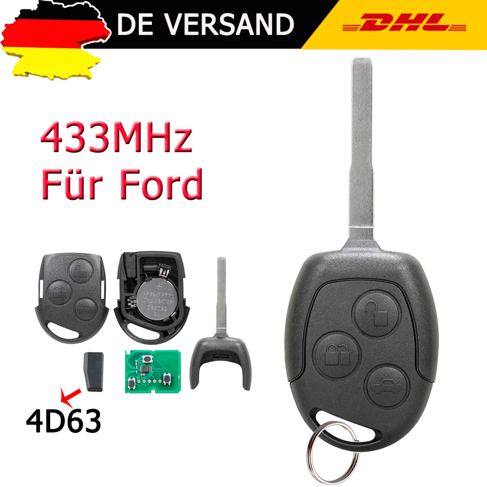 Auto Funk Schlüssel + 433MHz Platine für Ford Fiesta Focus