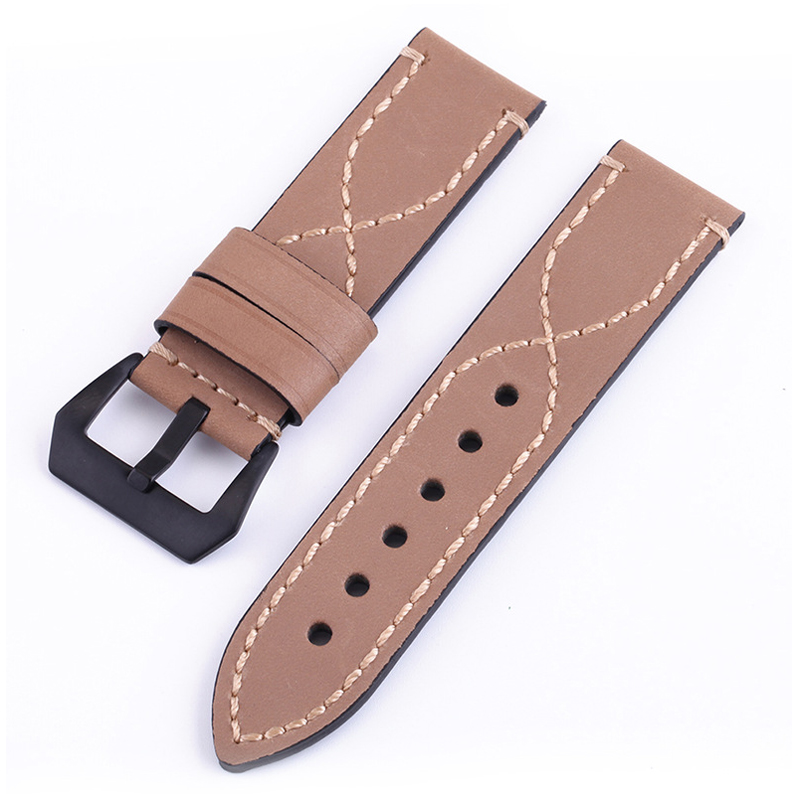 Watch Bands Genuine Cowhide Leather Wristwatch Straps Watch Parts 26mm ...