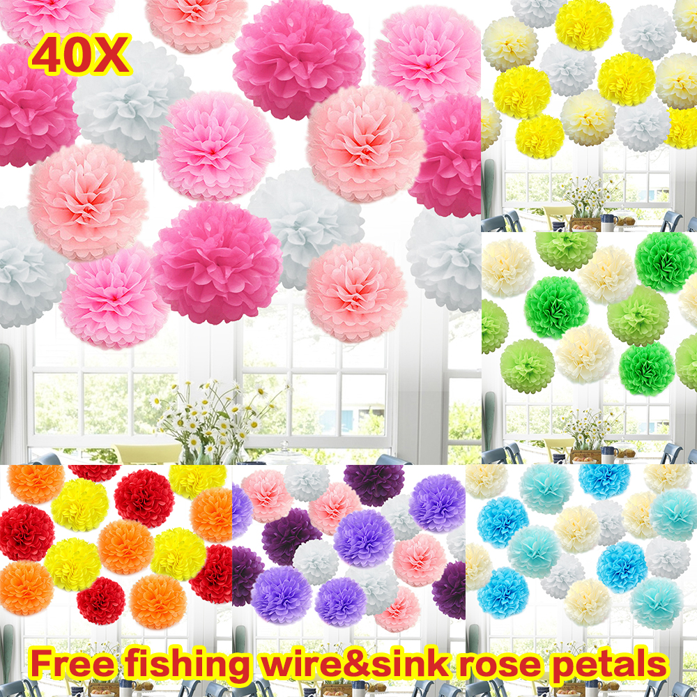 Tissue Paper Pompoms Pom Poms 50 Mixed Wedding Party Flower Balls