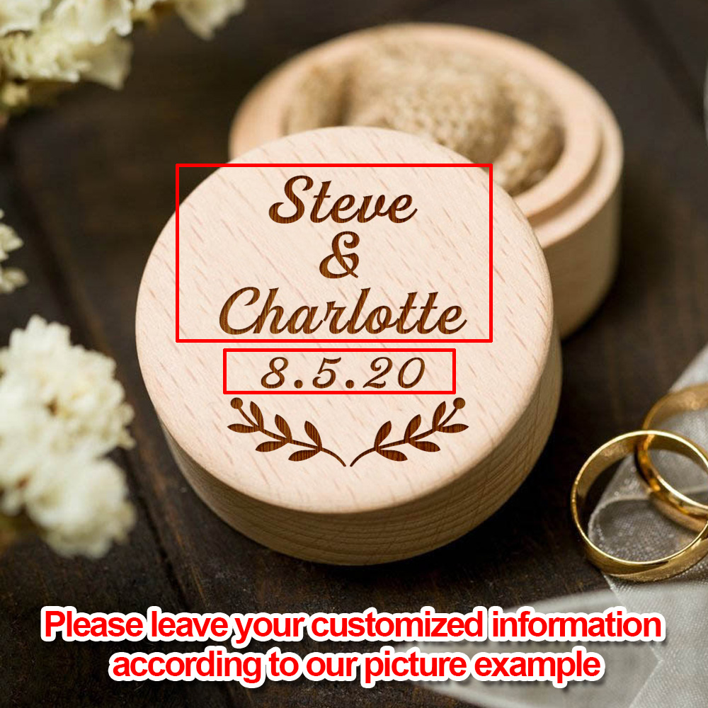 Personalised Wedding Ring Box Engraved Ring Bearer Holder Proposal Engagement
