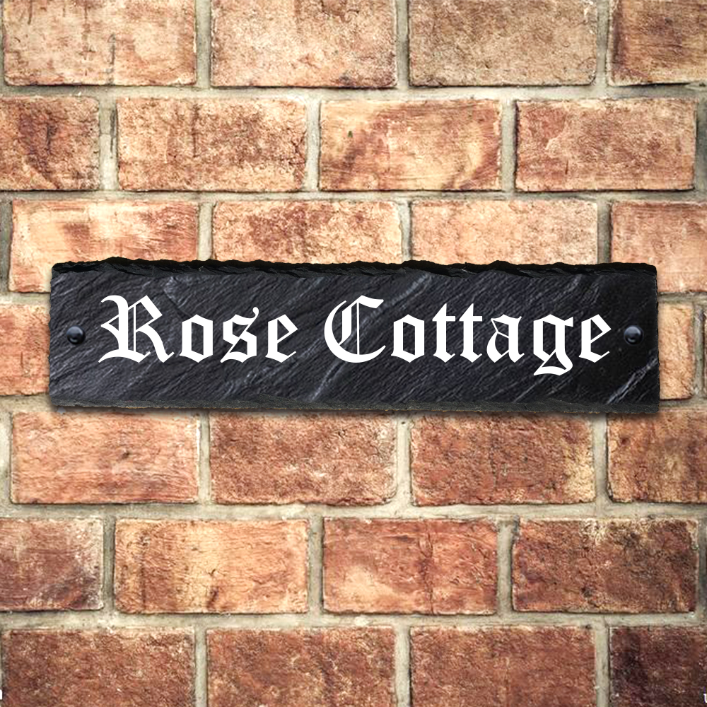 Rustique personnalisé Yorkshire Rose Ardoise Porte/Maison Signe/Nombre/Plaque