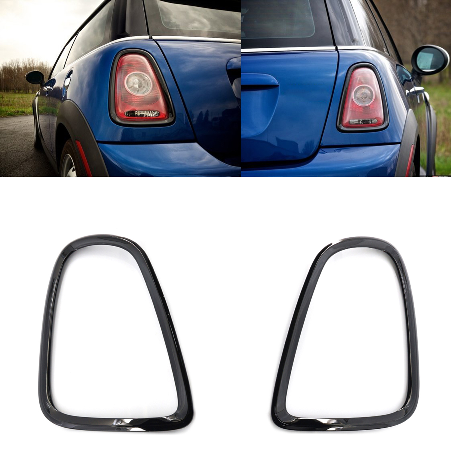 4 Stuks Glanzend Zwarte Koplamp En Achterlicht Trims Voor Mini R56 R57 R58 R59 2007-2015 - Vervanging Bezels
