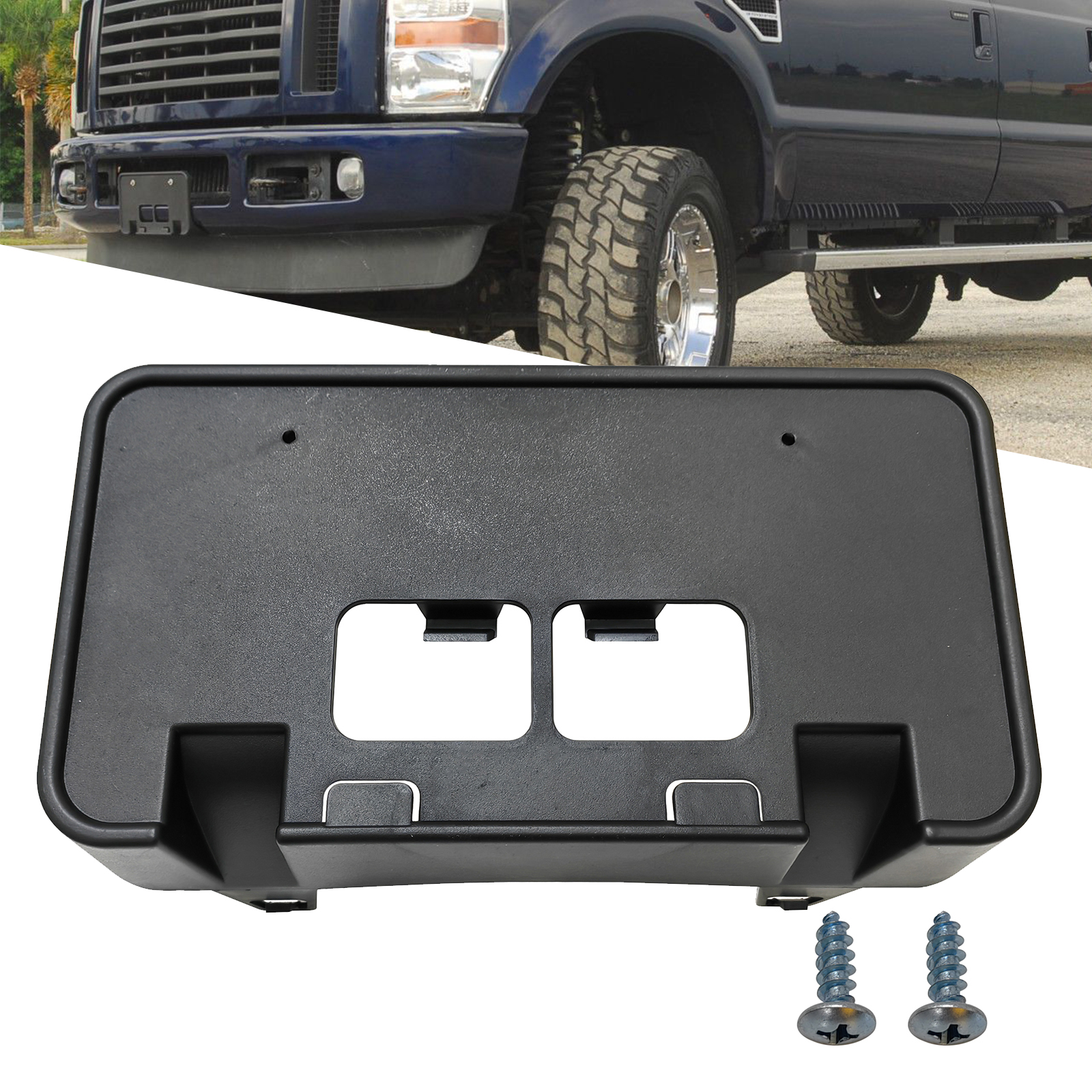 Universal License Plate Mount Bracket – Clear Polycarbonate, Fits V-Shape Bumpers, Includes Hardware