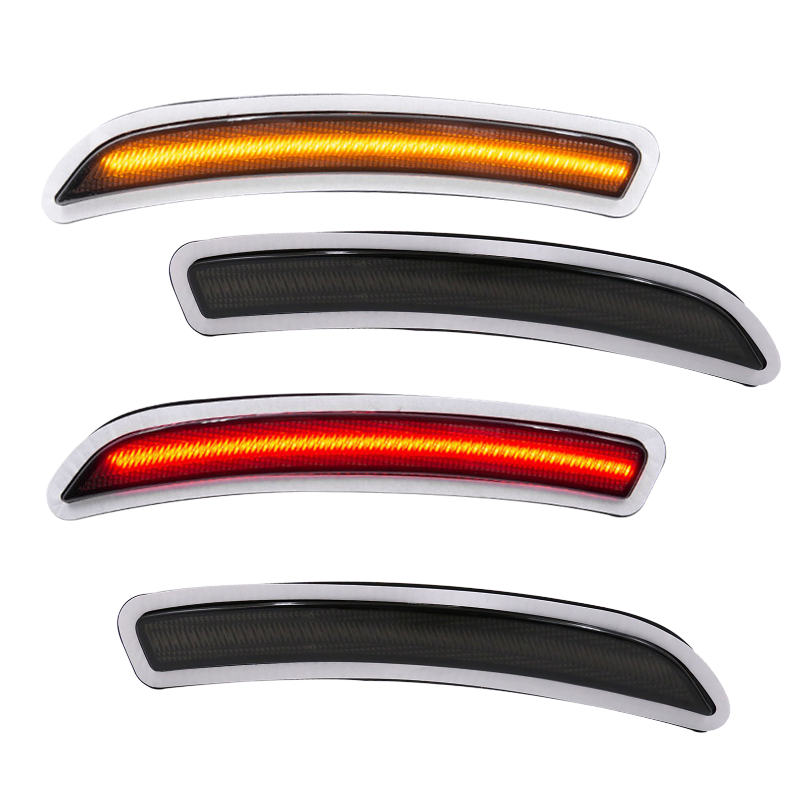 4x Smoked LED Front & Rear Side Marker Lights For Mini