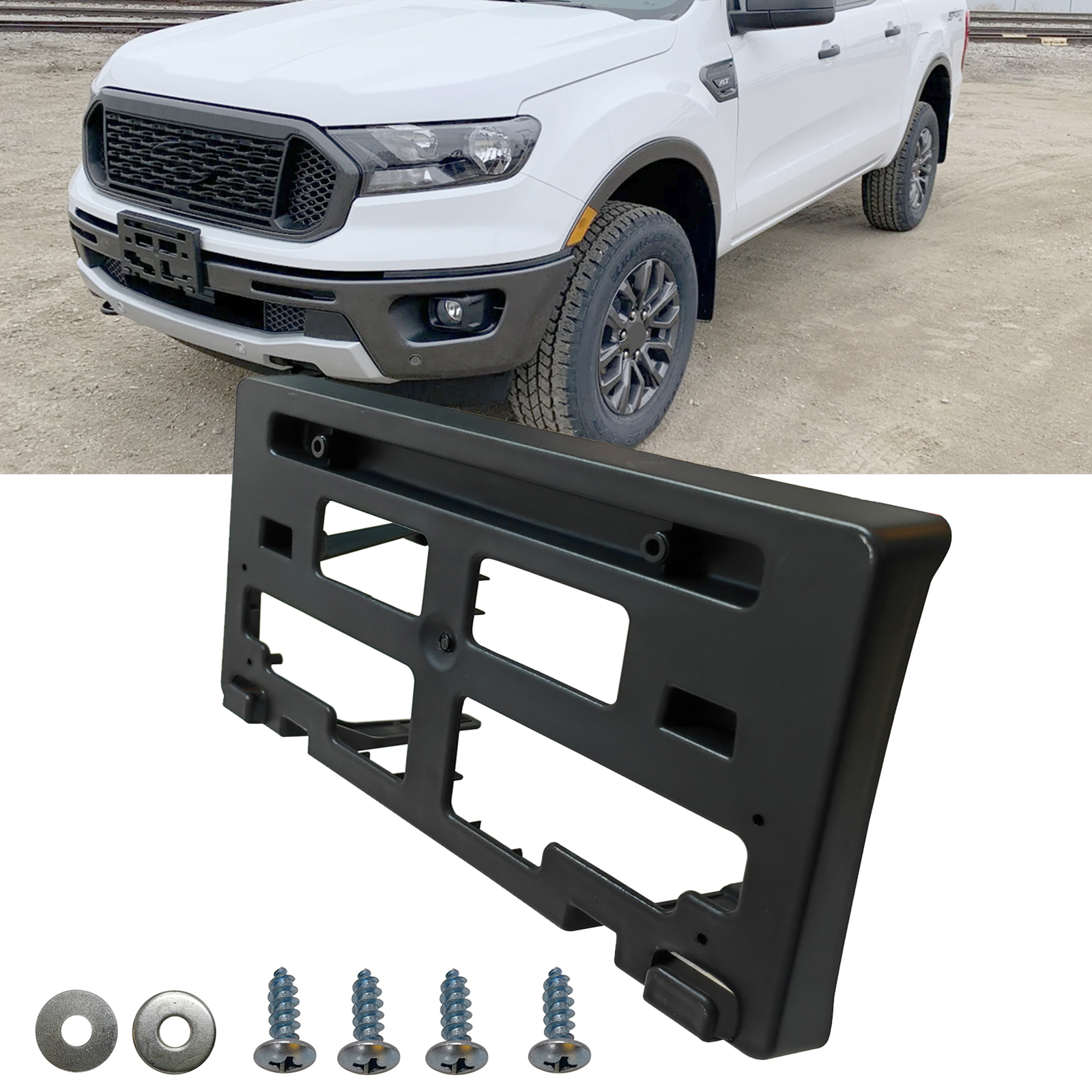 Front License Plate Bracket Holder Frame For Ford Ranger 2019 -22