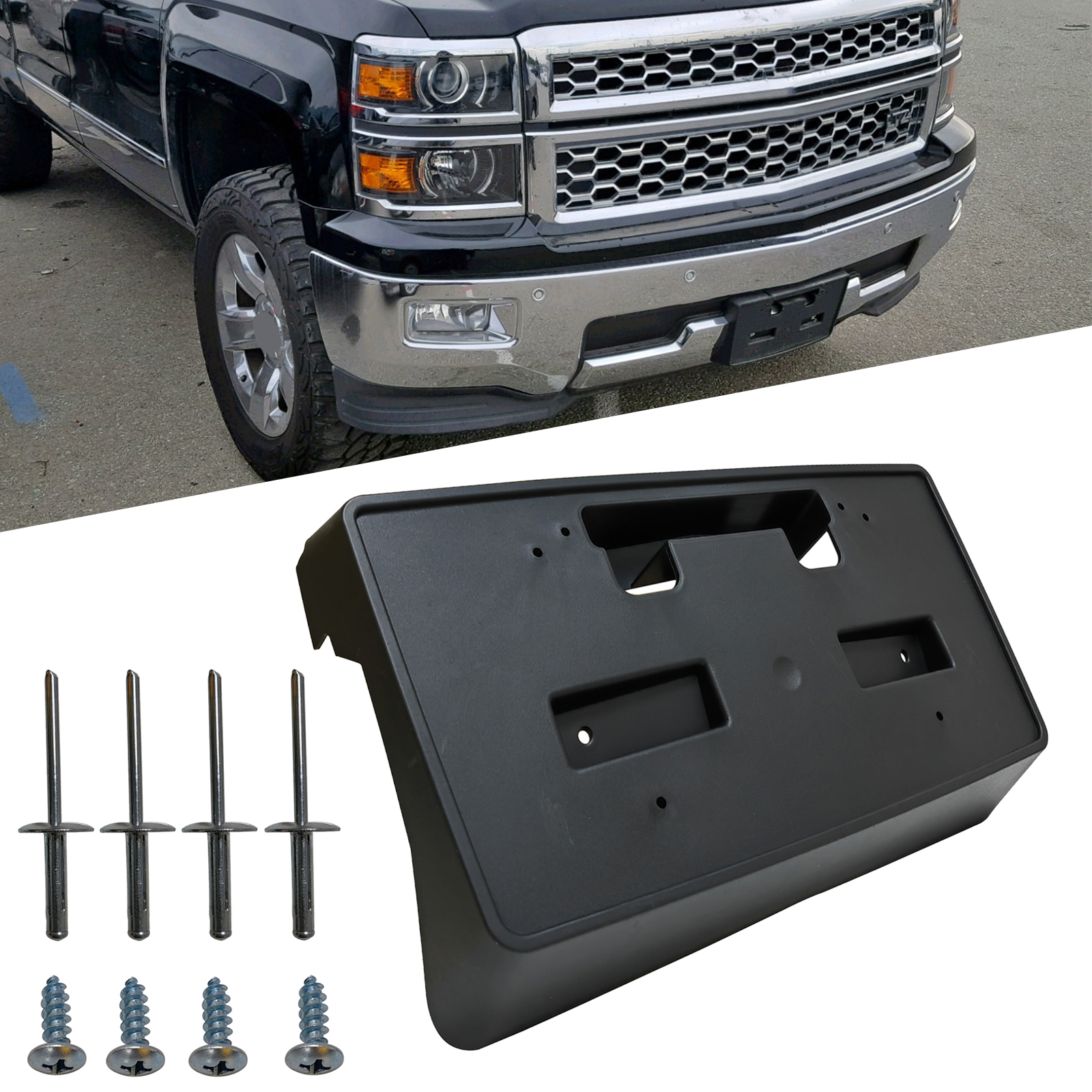 For 2014-15 Chevy Silverado 1500 Front License Tag Plate Bracket
