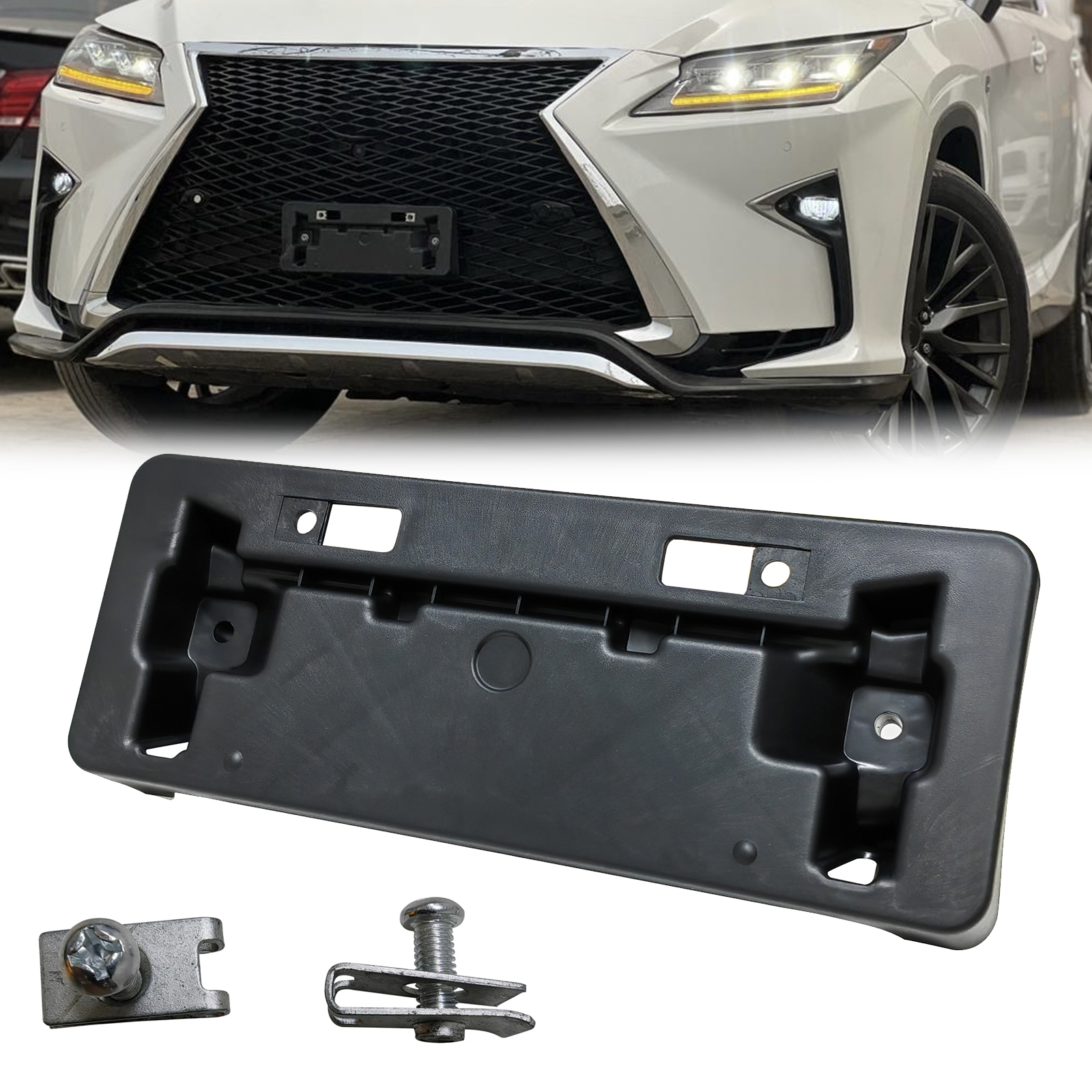 2X Lexus F Sport Stainless Steel License Plate Frame Holder - Black Finished - Set Of 2