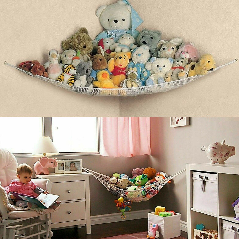 Large Mesh Toy Hammock Net Corner Stuffed Animal Baby Kids Hanging Storage #LF 