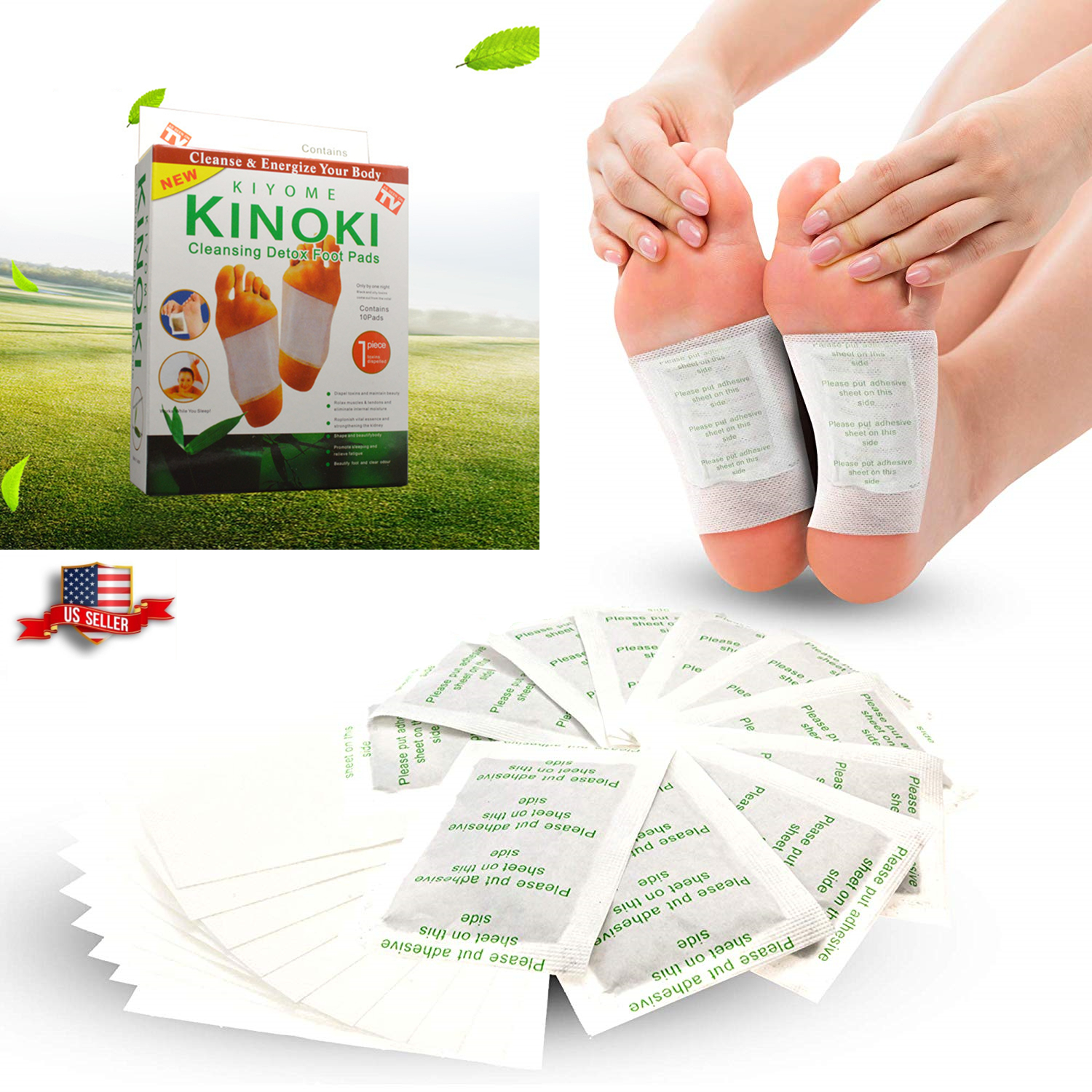 20 PCS Detox Foot Pads Kinoki Patch Detoxify Toxins Fit Health Care Pad