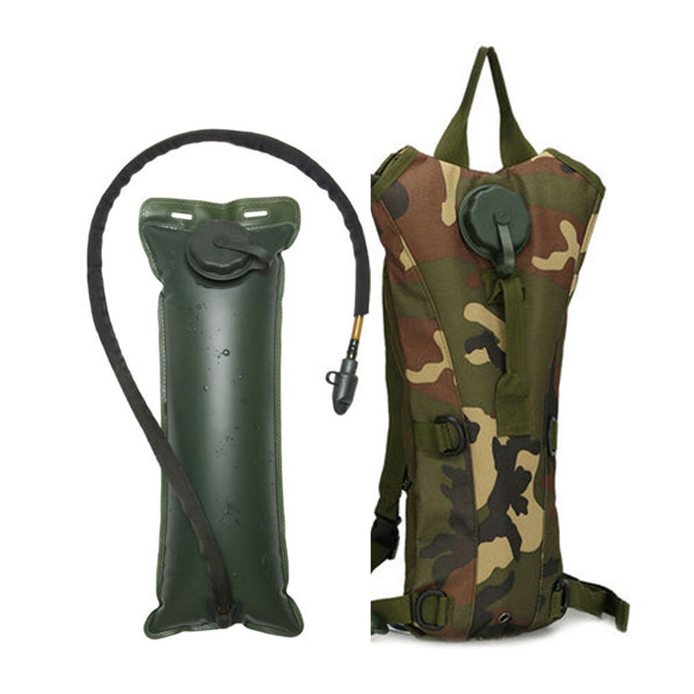 3L Water Bladder Bag Military Hiking Camping Hydration Backpack Camelbak Pack 