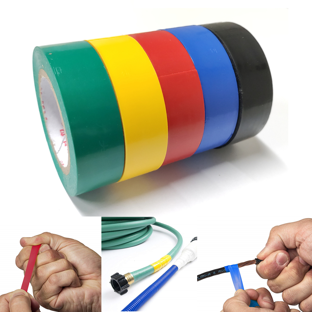 5 Rolls PVC Electrical Tapes 0.7" Wide 32Ft Wire Connection Insulation