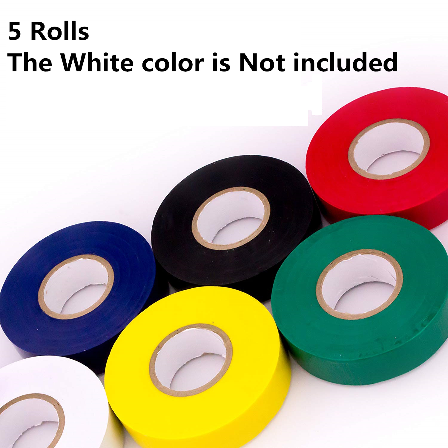 5 Rolls PVC Electrical Tapes 0.7" Wide 32Ft Wire Connection Insulation