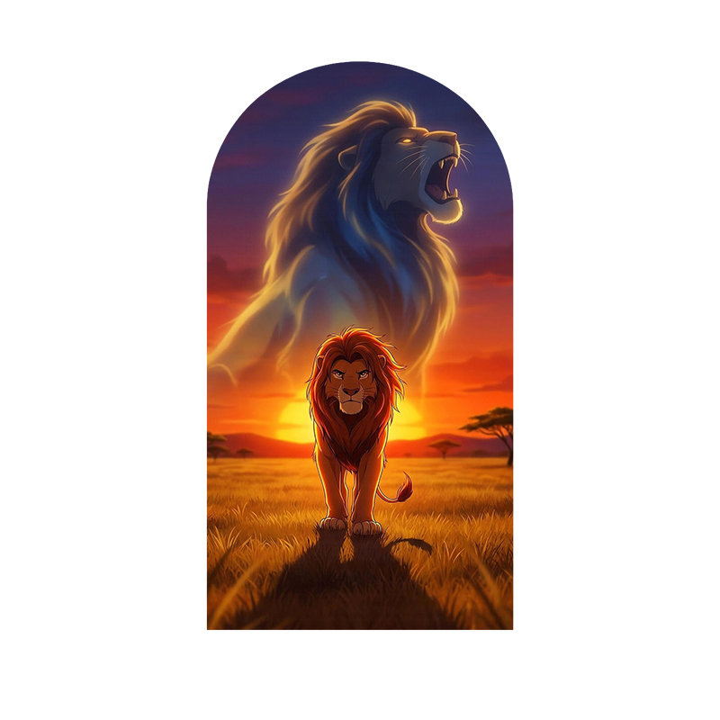 Lion King Arch Backdrop Cover Boys Birthday Party Photo Background Banner Prop