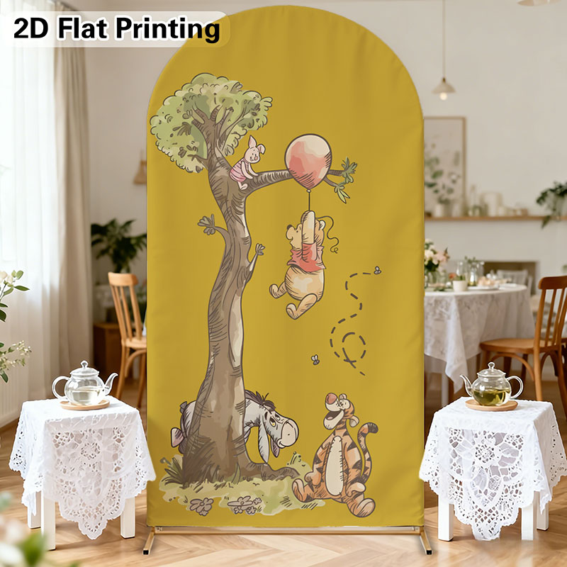 Winnie The Pooh Arch Cover Baby Birthday Backdrop Baby Shower Arch Background