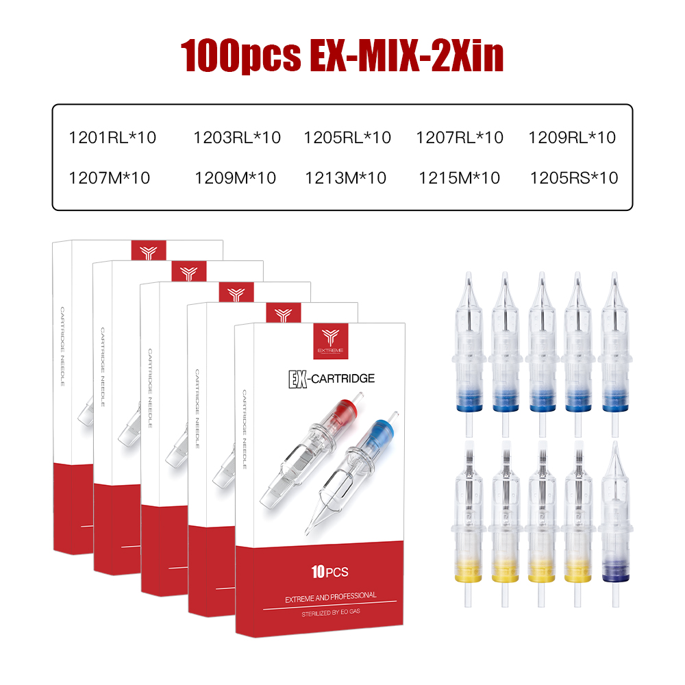 100x Disposable Tattoo Needle Cartridges Sterilized Round Liners Shaders Rl M1 Ebay