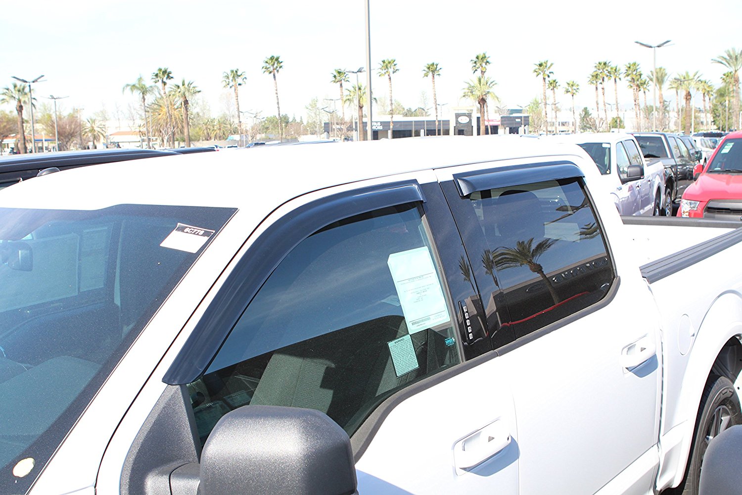 Fit 20092015 2016 2017 Dodge Ram 1500 Crew Cab Window Visor Vent Rain