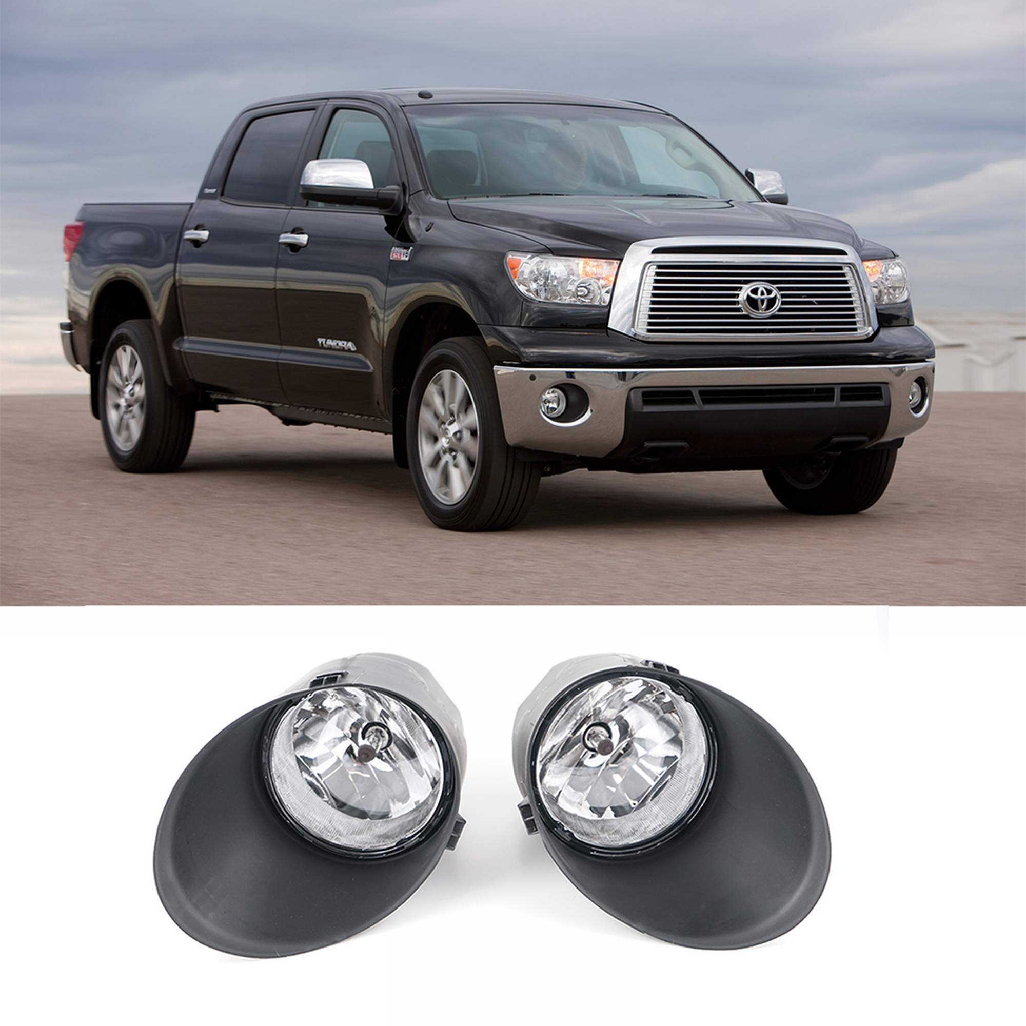 Front Clear Fog Lights For 2007 2013 Toyota Tundra Driving Lamps Ebay