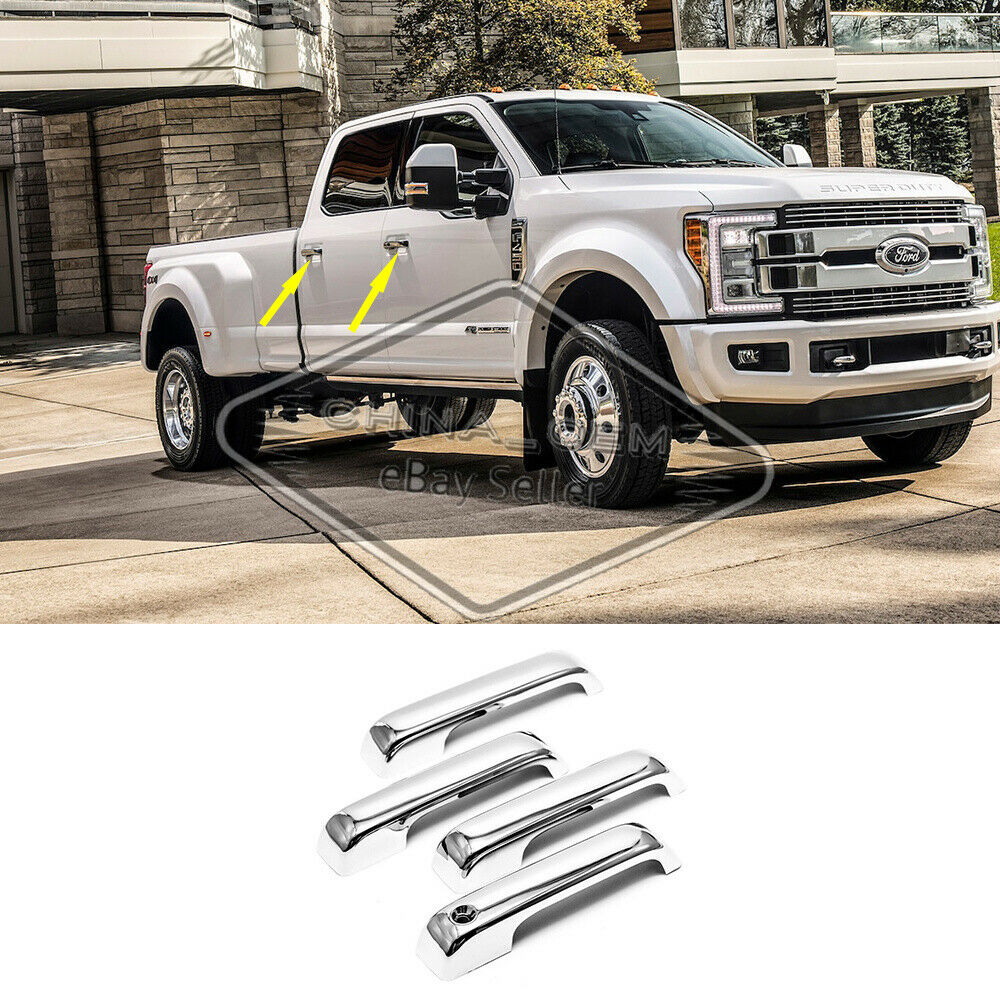 Sizver Chrome Door Handle Cover For 2015-2017 Ford F150//2017-2018 F250HD//F350HD