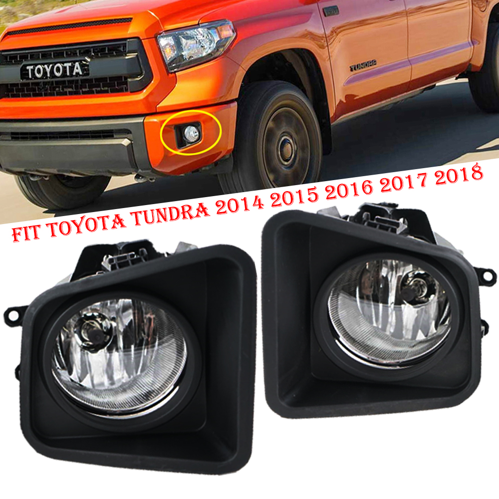 Pair Clear Front Fog Lights Fit 2014 - 2017 2018 2019 2020 TOYOTA