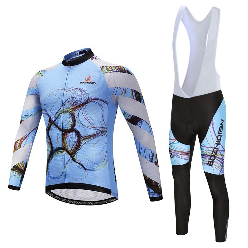 Cycling Long Kit Men's Long Sleeve Cycle Jersey and Padded (Bib) Pants Tight Set eBay
