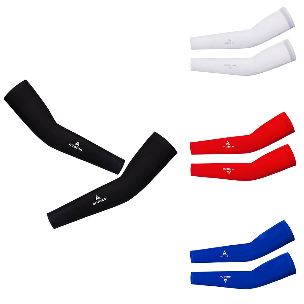 Unisex Cycling Arm Warmers Bike Cycle Arm Coolers Sleeves Black/Blue