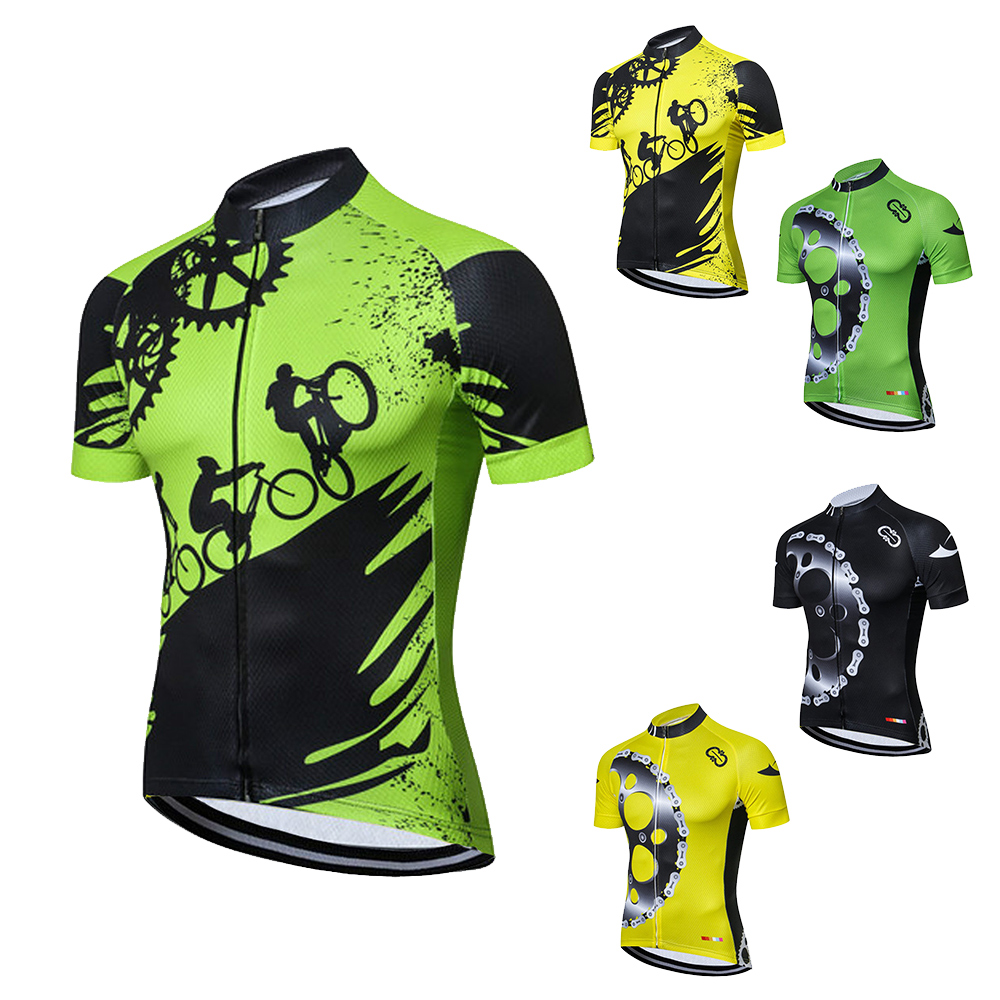 Coolmax Cycling Jersey Top Men/'s Reflective Bike Bicycle Jersey Shirts S-5XL