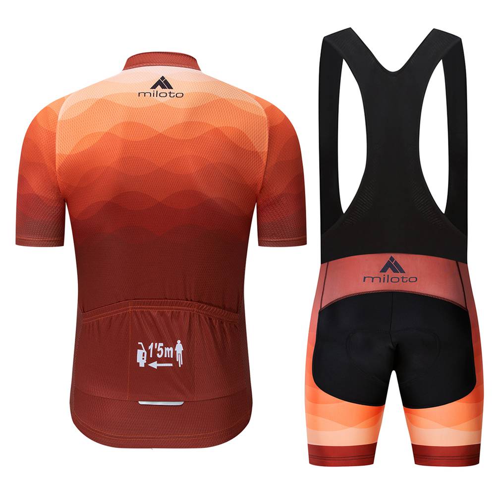 Ropa Para Hombre Bike Miloto Reflectante Ciclismo Conjunto de Camiseta y Shorts cortos Set Acolchado 