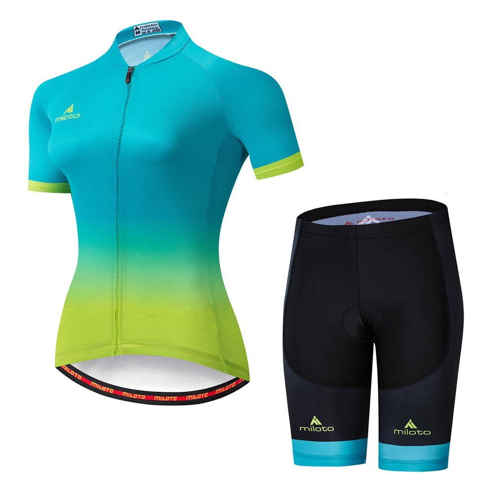 Miloto Damen Fahrradbekleidung Set Kurzarm Radtrikot