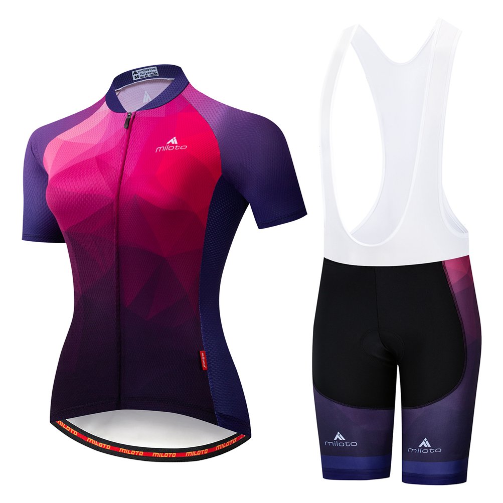 Miloto Rennrad Trikot Set Damen Kurzarm Trikot Fahrrad