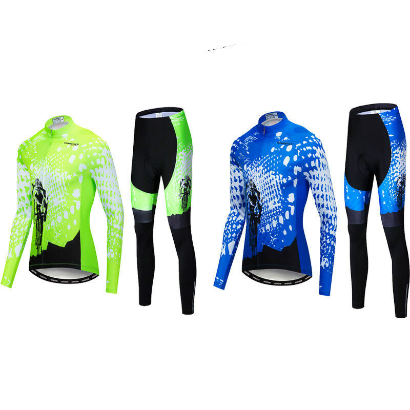 Men's Cycling Clothing Long Sleeve Cycle Jersey and Padded Cycling Trousers Kit eBay