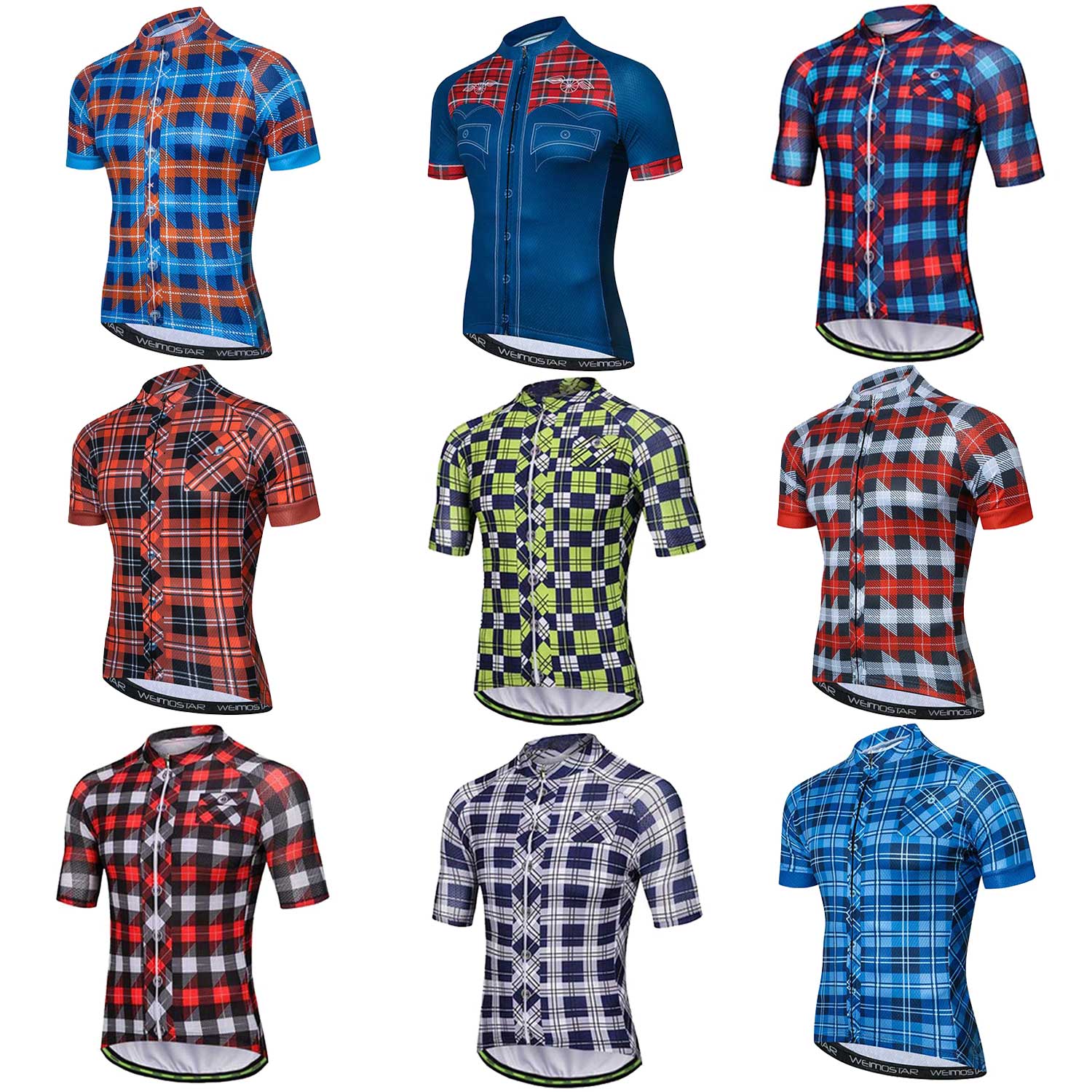 plaid mtb jersey