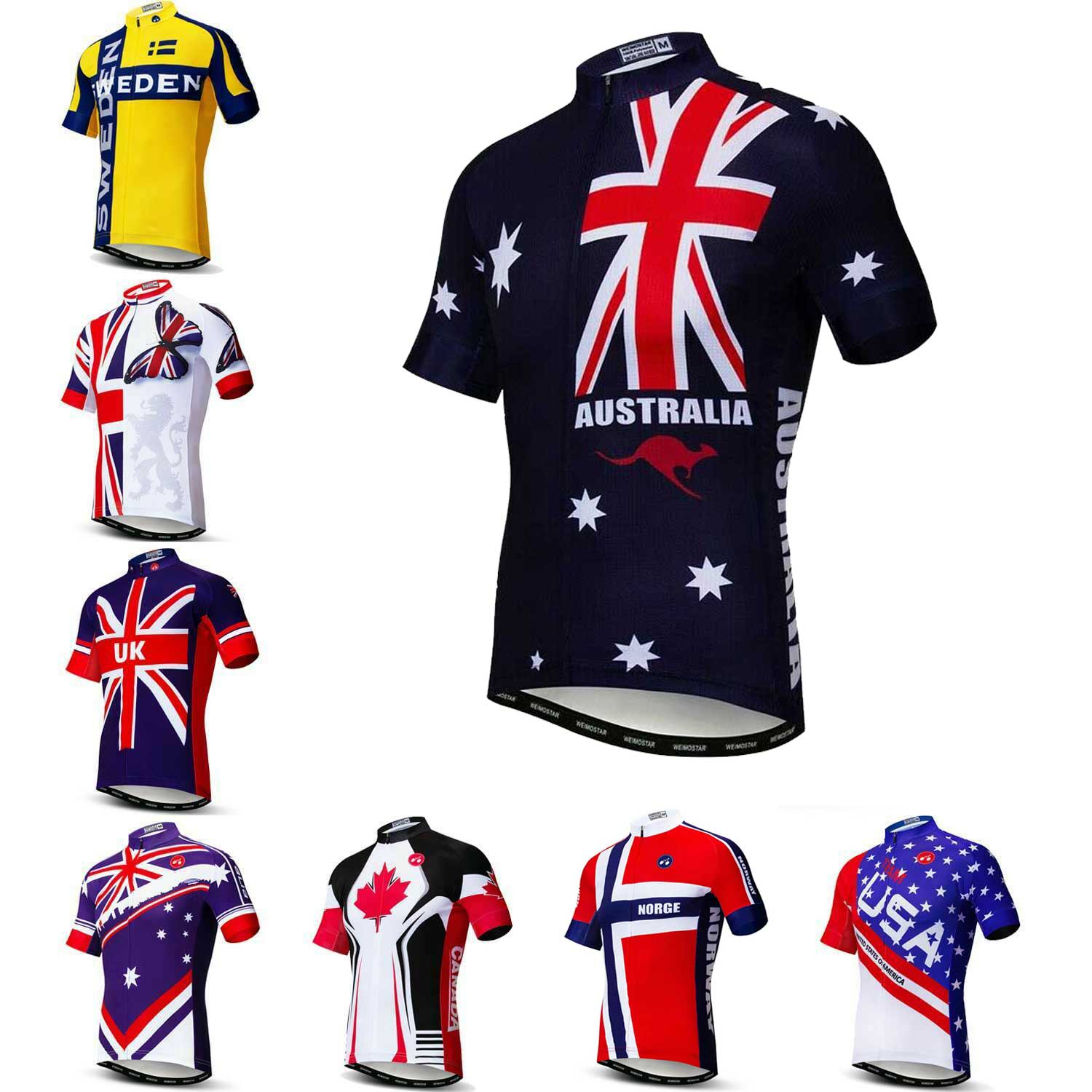 Australia Team Cycling Jersey Men's Short Sleeve Bike Cycle Jersey Tops