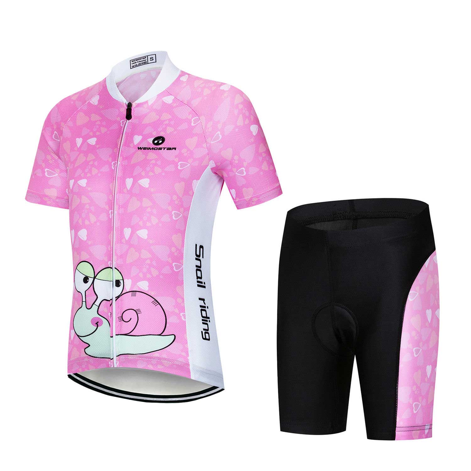 Kids Cycling Clothing Kit Boys Girls Short Sleeve Cycling Jersey Shorts