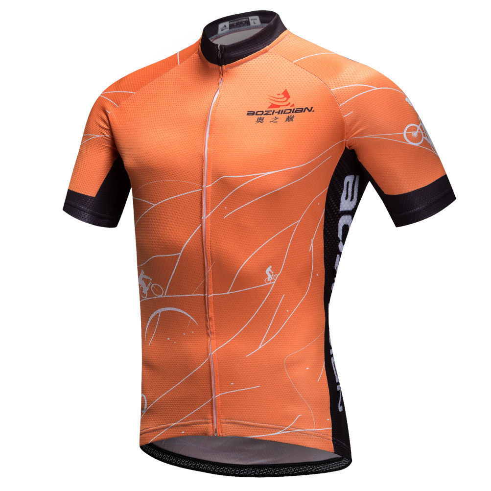 Orange Men's Cycling Jersey Short Sleeve Road Bike Gear Cycle Jersey ...