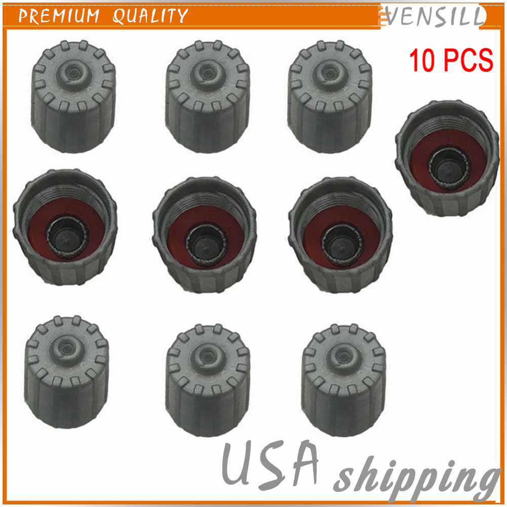 100 GRAY PLASTIC TIRE VALVE STEM CAPS TPMS with GASKET