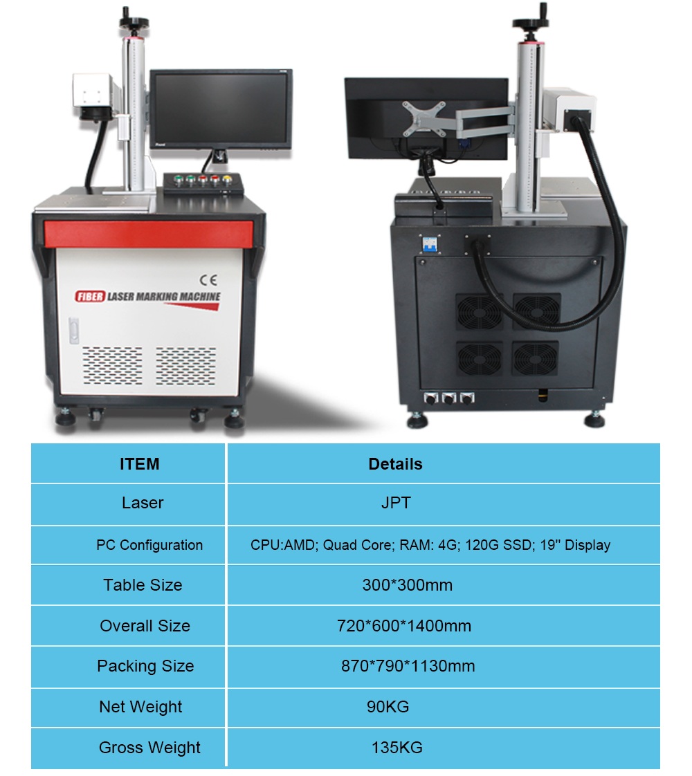 JPT 30W Laser Marking Machine Pistol/Gun/Cup Laser Engraving Machine