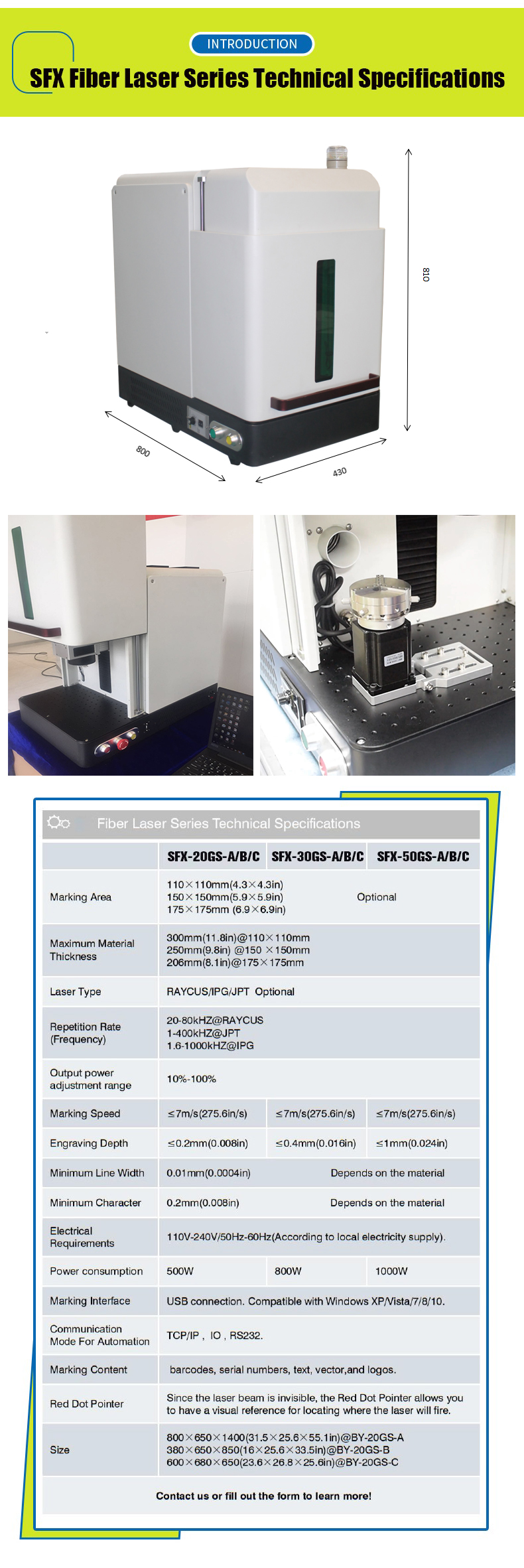 ZAC JPT Fiber Laser Engraver Machine Split 20W/30W/50W Laser