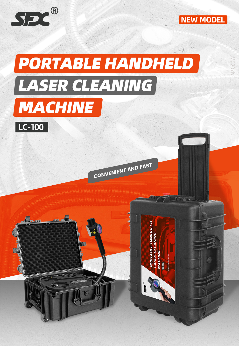 SFX 100watt Pulsed JPT Fiber Laser Cleaning Machine CL100 Metal Rust