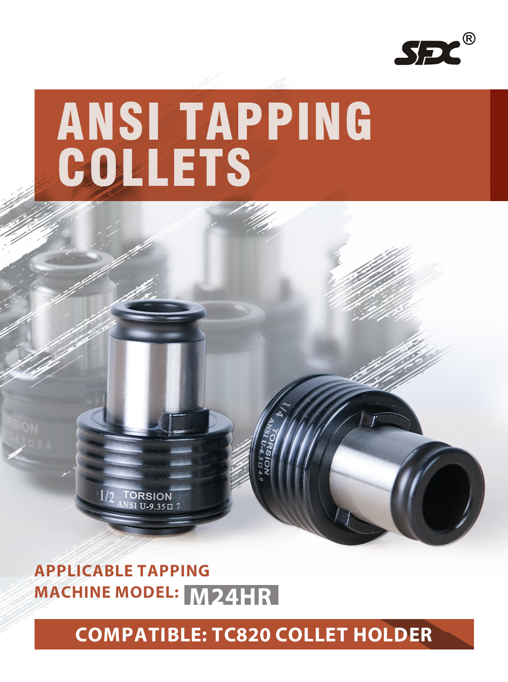10pcs ANSI Tapping Collets TC820-5/32 3/16 1/4 5/16 3/8 1/2 9/16 5/8 11/16 13/16 for SFX-M24HR Tapping Arm SFX 10pcs ANSI Tapping Collets TC820 for SFX-M24HR Tapping Arm TC820 ANSI tapping collets for sale,tapping collet ASNI standard for SFX-M16R electric tapping machine,tapping collets chucks ANSI standard for sale,M24HR electric tapping machine tapping collet chucks ANSI