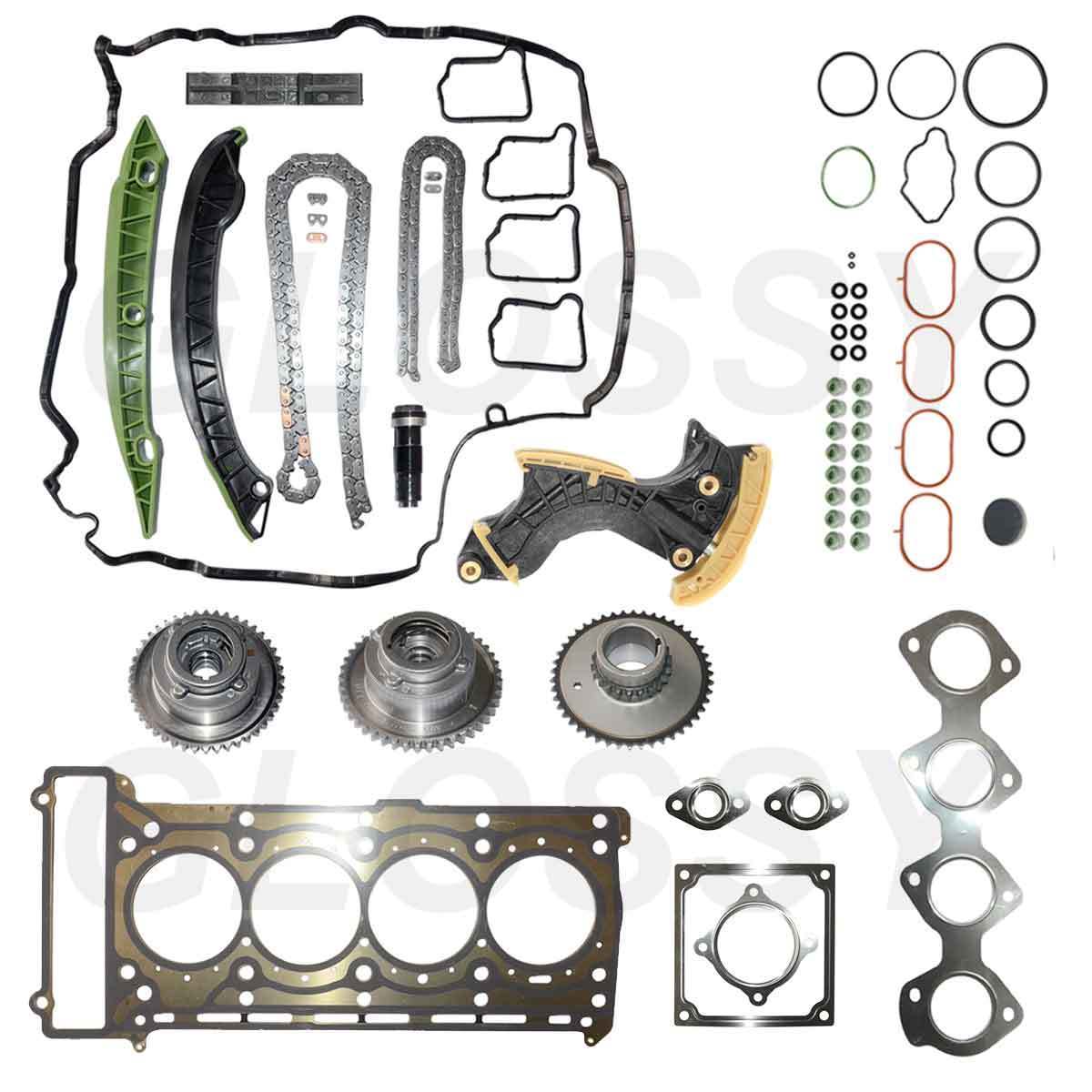 Full Timing Chain Kit+Adjuster+Tensioner+Head Gasket Mercedes M271 W204