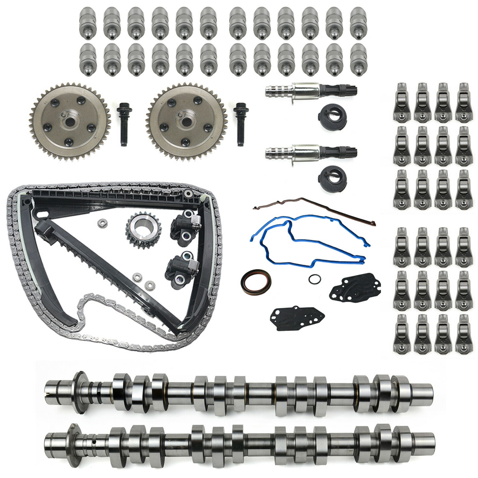 Camshaft kit + Timing Chain Cam Phasers kit Fit for Ford F150 F250