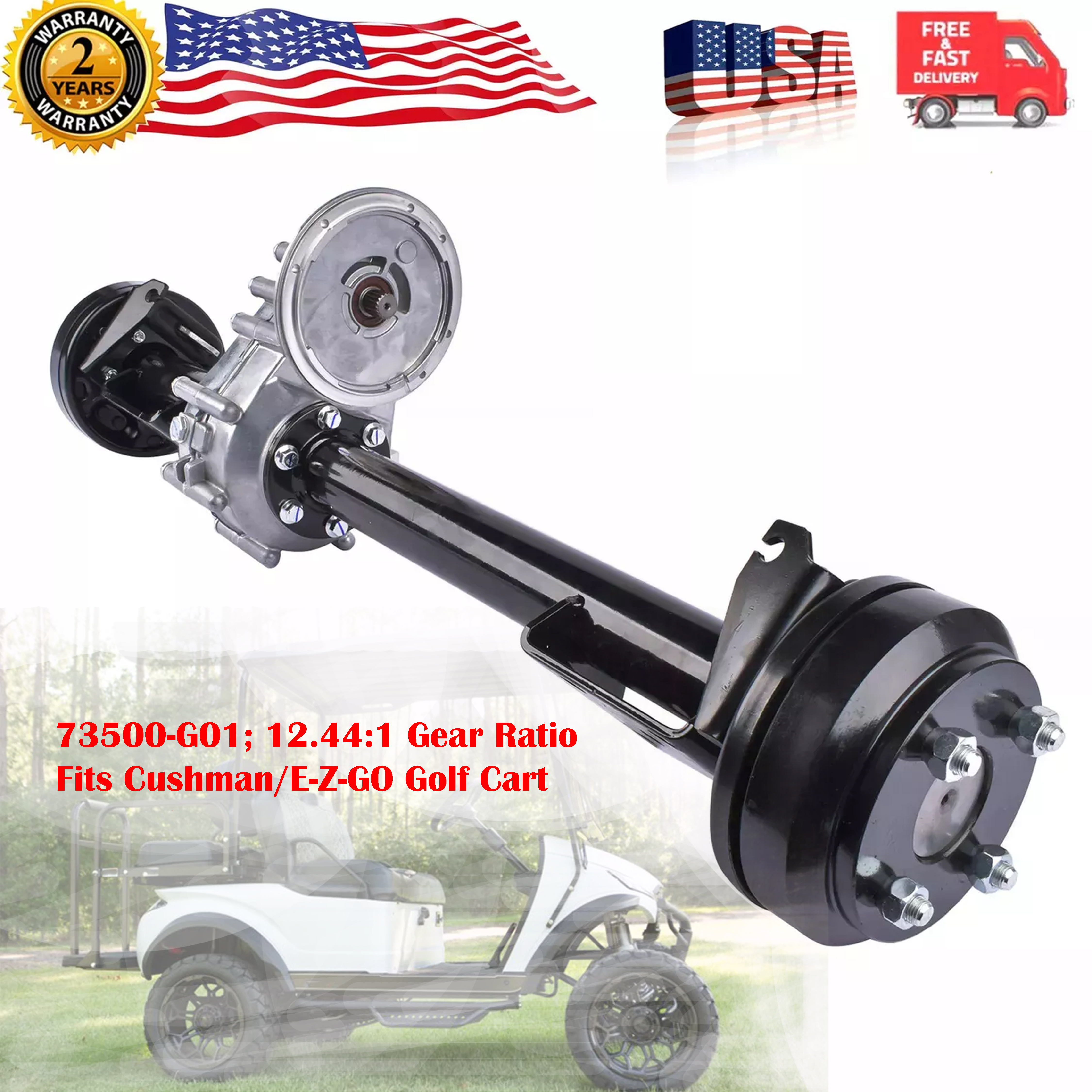 Rear Axle Assembly for EZGO Electric Golf Carts 1994-2022 12.44:1
