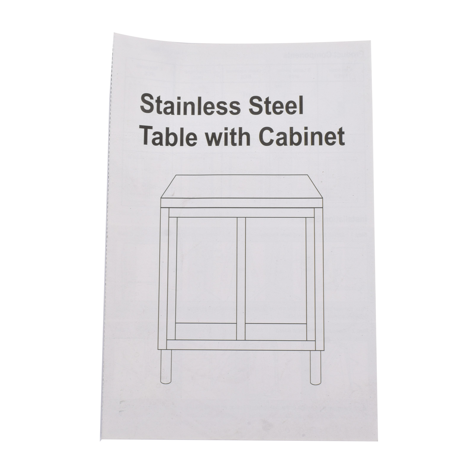Stainless Steel Prep & Work Table with 2-Tier Cabinet & Sliding Doors for Garage