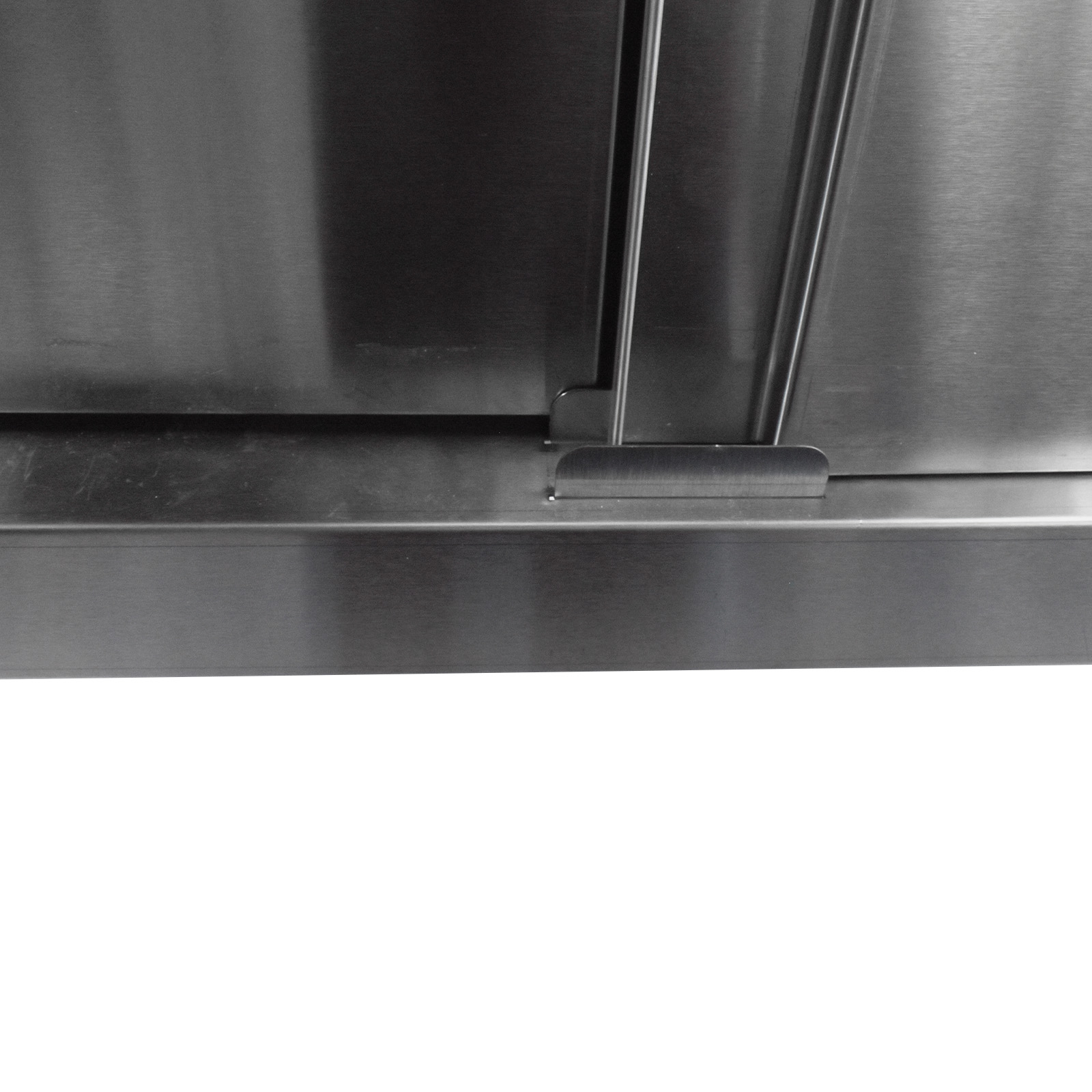 Stainless Steel Prep & Work Table with 2-Tier Cabinet & Sliding Doors for Garage